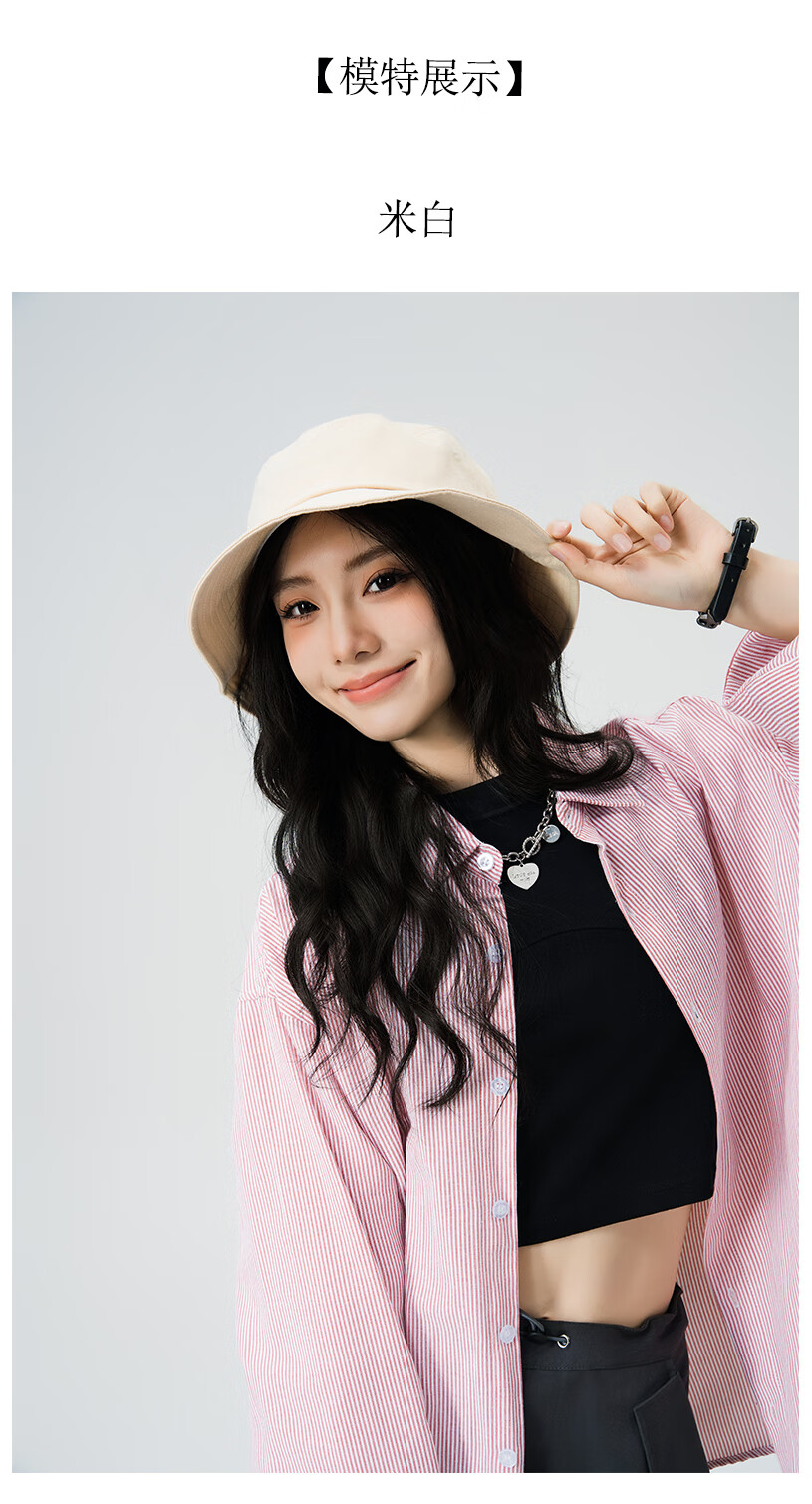 MMOPTOP Japanese Style Oversized Bucket Hat for Women, Black Sun Protection Fisherman Hat, Men's Face-Slimming Sunshade Cap 1