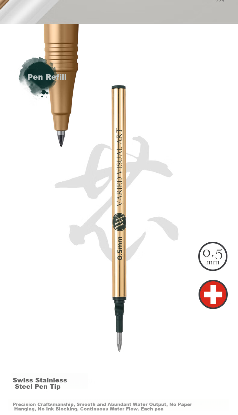 V.V.A [Mid-Autumn Festival And National Day Stationery Gift] Ballpoint Pen, Signature Pen, Gift for Teachers, Birthday Gift for Men And Women, High-End Pen, Knight White Liya Gold Clip, 0.5mm, Customizable 5