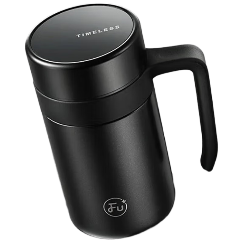 FU Insulated Tumbler for Men 316 Stainless Steel Water Bottle Tea Separator Office Cup with Handle Tea Brewing Cup Business Gift