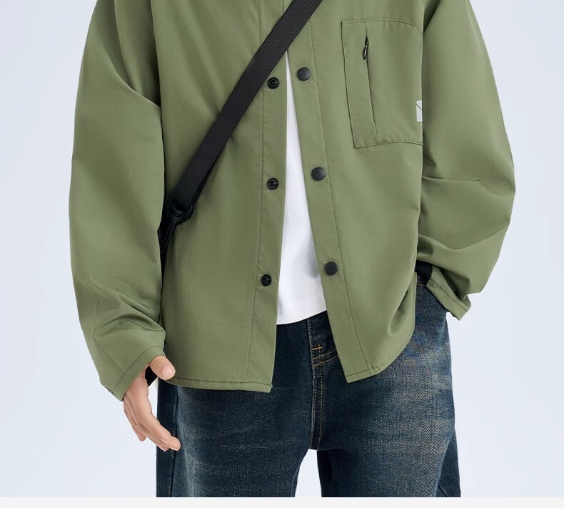 Romon Kids Ice Silk Shirt Versatile Boys Military Green Long Sleeve Quick-Dry Outdoor Work Shirt Green 130 12