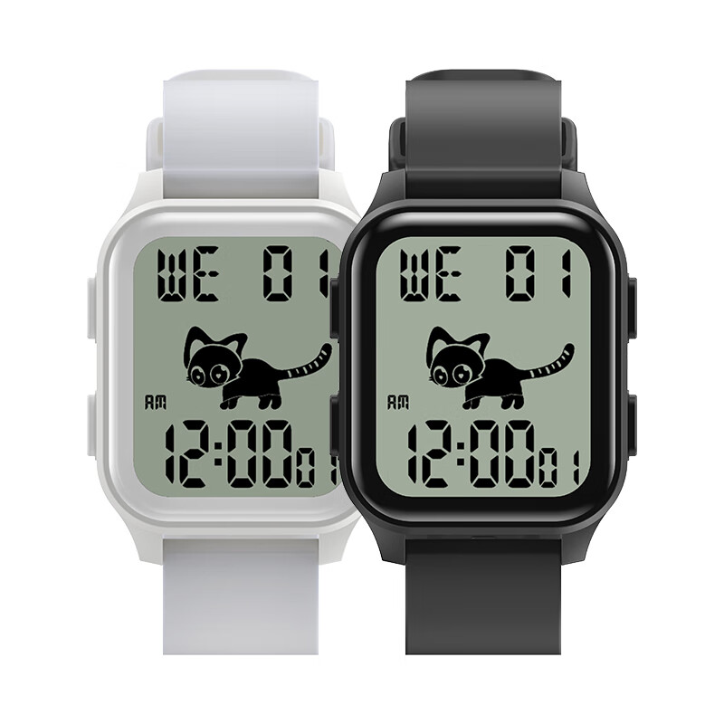 EZON Multifunctional Electronic Watch Fashion Square Sports Pedometer Watch for Men and Women Student Watch T048 Black