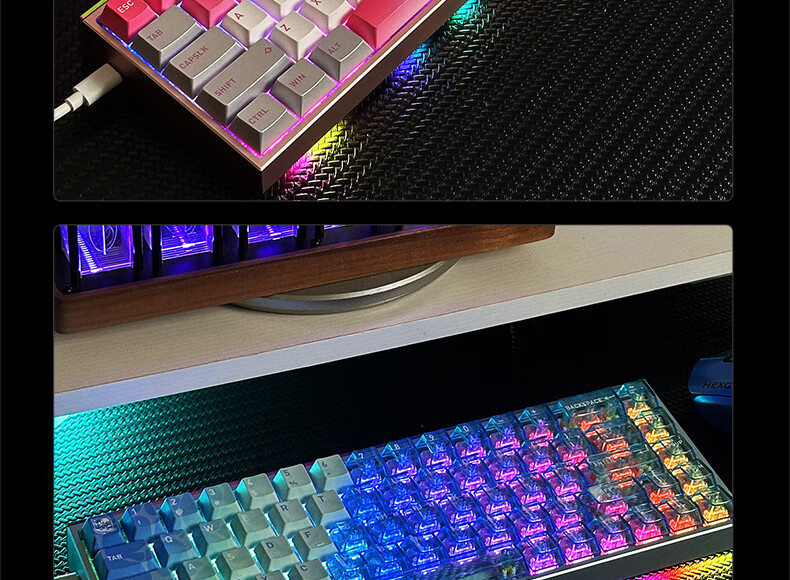 Hyeku MAG68 Magnetic Switch Keyboard, Customizable Keyboard for Gaming, Wired Hot-Swappable Aluminum Case, VALORANT RT Mode 68-Key Keyra Glitchy Switches 5
