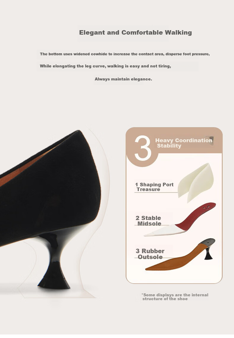 PT'SON Cat Kitten Black High Heels for Women, Spring And Autumn Soft Lambskin Work Shoes, Commuter Low-Cut Pumps, Sand Brown, Size 40 9