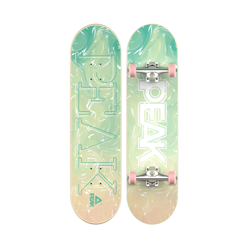 Peak Skateboard Beginner Adult Double Kick Youth Street Board Children's Four-Wheel Professional Board Fresh Green 13