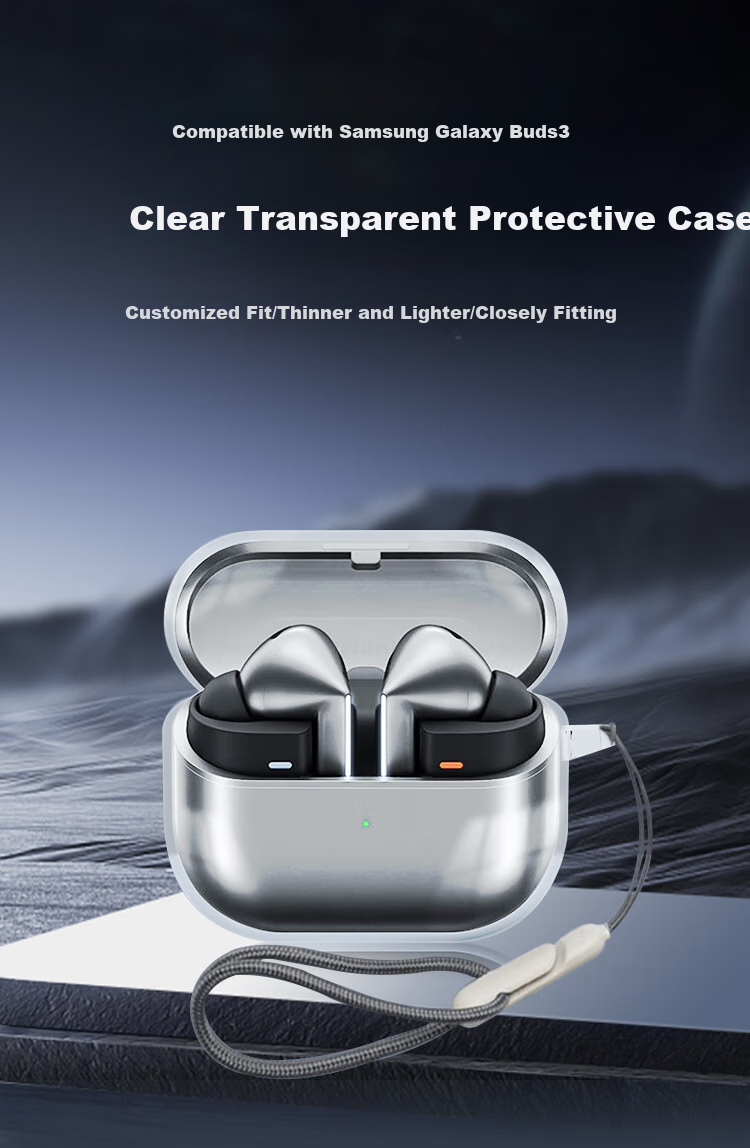 Aolang Protective Case for Samsung Galaxy Buds3 Pro, Bluetooth Earphones TPU Soft Shell Charging Case Storage Box Silicone Accessories Transparent 1