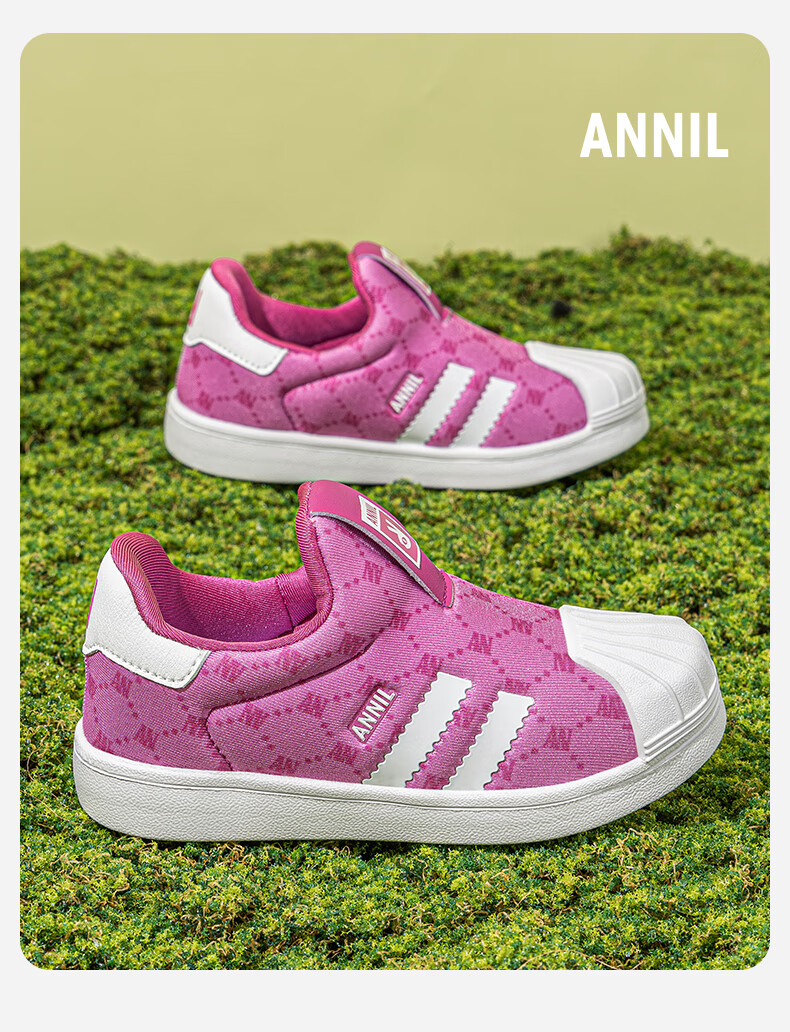 ANNIL Girls' Slip-On Sneakers, 2026 New Spring Style, Boys' Children's Shell Toe Skateboard Shoes, 4184 Navy Blue, Size 30 5