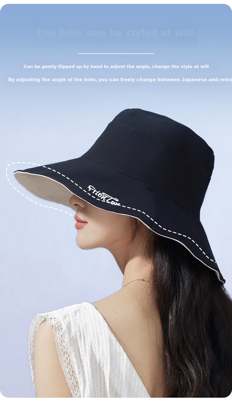 FitonTon Sun Protection Hat for Women, Summer Outdoor Beach Cycling Sun Hat, Versatile Double-Sided Fisherman Hat 5