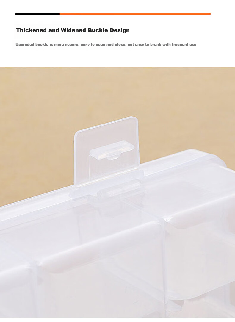 Chaoji Jia Pin Multi-Compartment Storage Box, Transparent with Lid, Divided Plastic Container for Screws And Accessories, Tool Organizer, Sorting Box 10