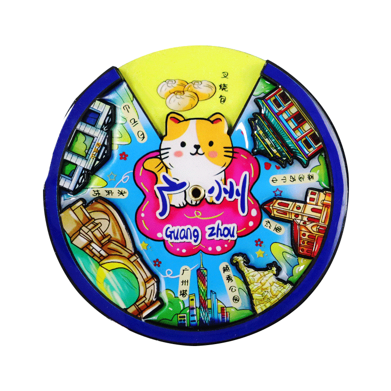 Aimo Hui Guangzhou City Tourist Attraction Wooden 3D Creative Magnetic Refrigerator Sticker Cultural and Creative Magnetic Decoration