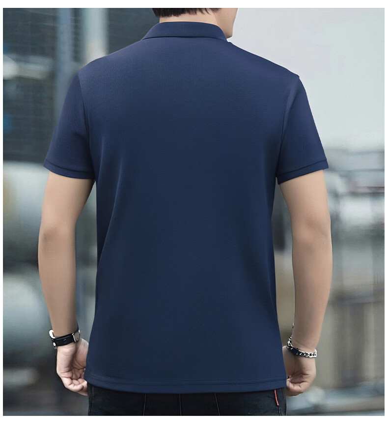 JEEP SPIRIT Polo Shirt for Men, Ice Silk Short-Sleeve T-Shirt, Summer Business Casual Wear for Young And Middle-Aged Fathers, Work Uniform Top for Men, Size L 13