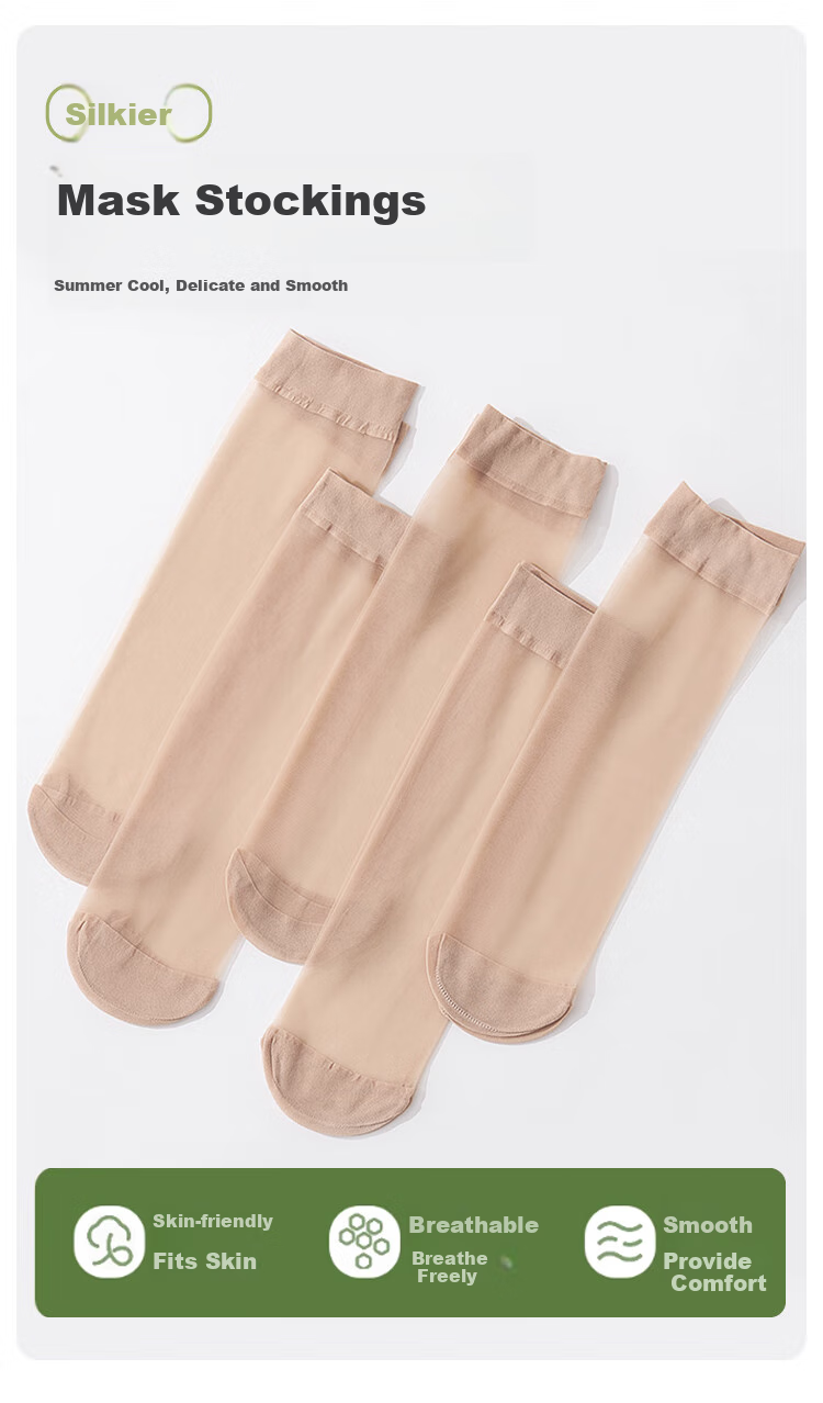 MiiOW Face Mask Stockings for Women, Breathable Spring And Autumn Anti-Snagging Non-Binding Natural Bare-Feel Invisible Short Socks, Skin Black, 20 Pairs 8