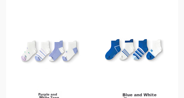 BALABALA Children's Boat Socks, Summer Mesh Socks, Thin Style, Boys And Girls Short Socks, Preppy Style, Elastic, Four Pairs Pack, 209225172206 11
