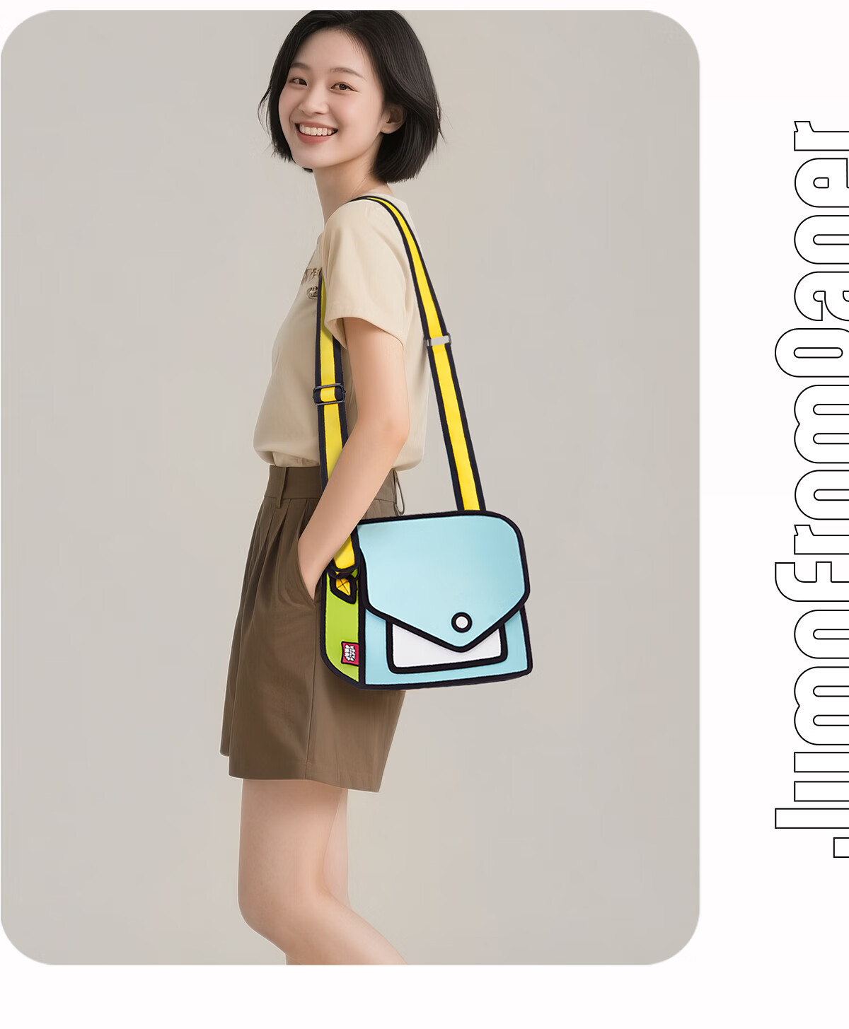 JumpFromPaper Birthday Gift, Heihe Bag, Anime 2D Crossbody Bag, Women's Handbag, Shoulder Bag, Gift for Others, Watermelon Red 4