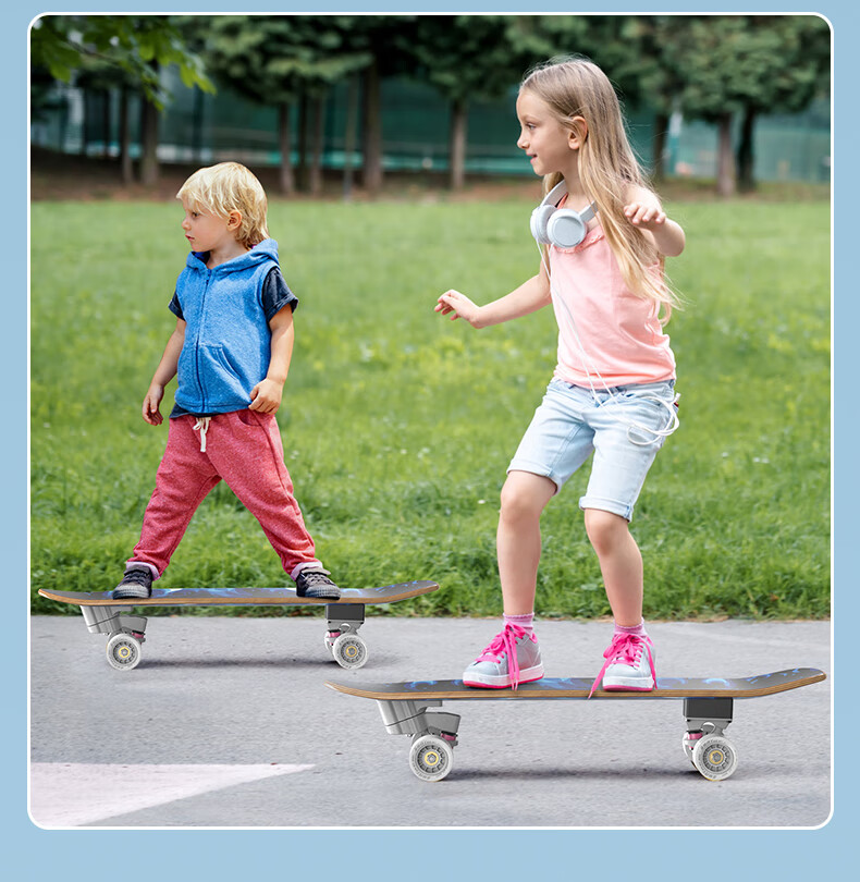 SWAY Land Surfing Professional Skateboard Four-Wheel Adult Fish Board No-Push Street Cruiser Commuter Children's Beginner Road Surfing Board 24