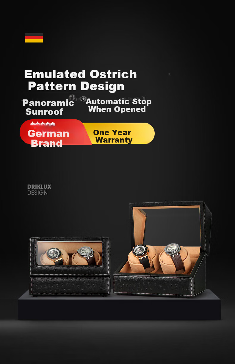 DrikLux Watch Winder, Automatic Mechanical Watch Shaker, Home Use Quiet Anti-Magnetic Watch Storage Box, Gift for Husband Or Boyfriend 1