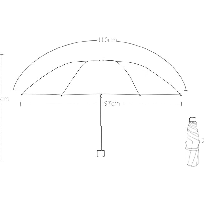 Складной зонт Tiantang UV Protection, портативный, черный гель, защита от УФ-лучей, подходит для солнечных и дождливых дней, черный