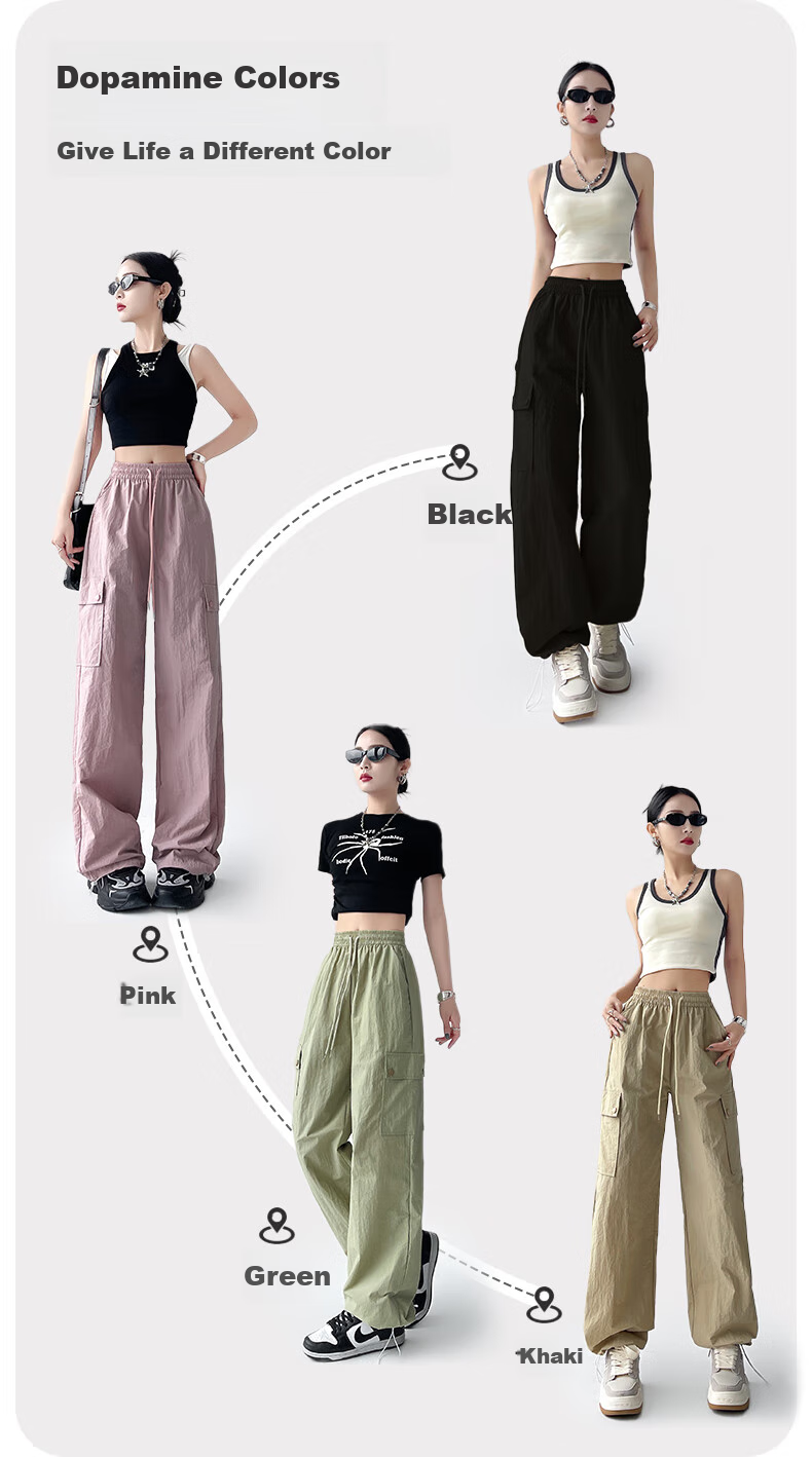 Langsha Women's Workwear Pants Spring Summer 2026 High Waist Wide Leg Sports Pants Slimming Outdoor Commuter Casual Trousers for Women 9