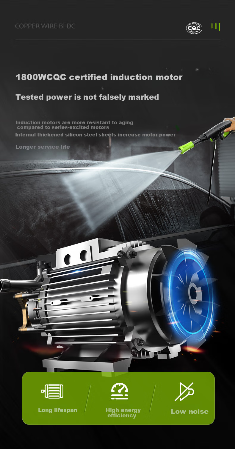 LUTIAN High-Pressure Car Wash Gun, Home Car Washing Machine, Sensor-Mounted Silent Powerful Cleaner, High-Power Device, Xuebao P4PRO 6