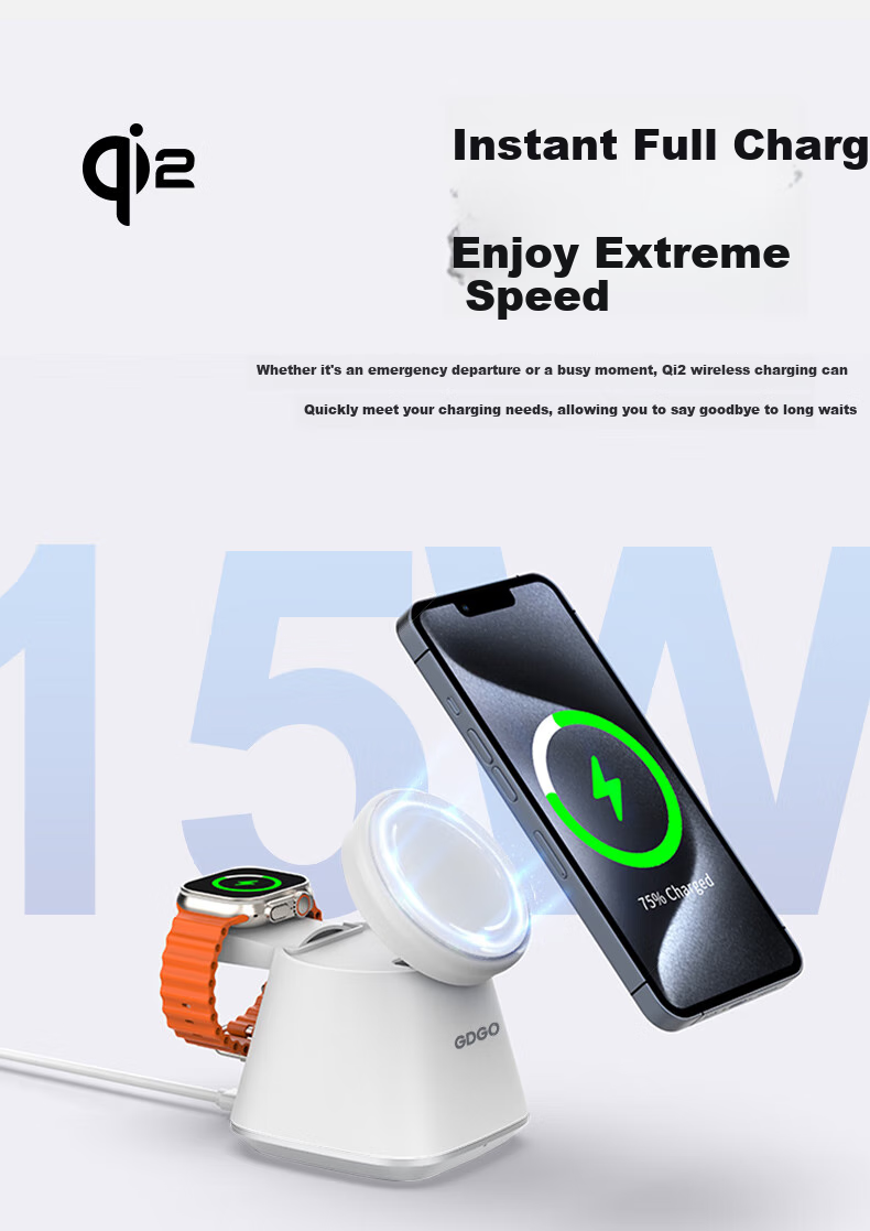 GDGO [Qi+ Apple Certified] Wireless Charger for Smartwatch And Phone, MagSafe Magnetic S11/Ultra3 Fast Charging Compatible with IPhone 18/17/Air Earphones 12