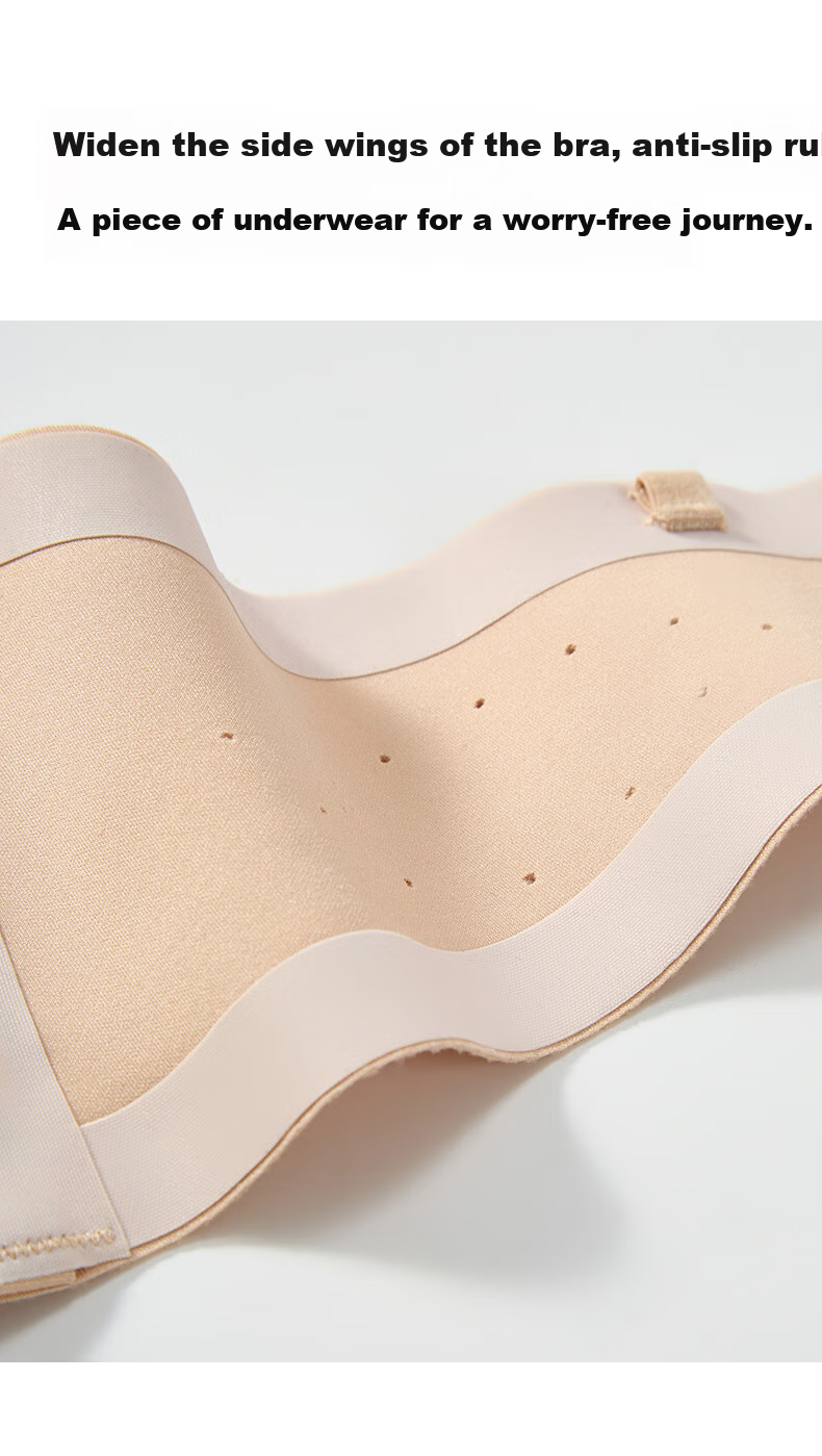 Bandgewoo White Strapless Bra, Non-Slip, Push-Up, Anti-Sagging, Bandeau Style, Invisible, Seamless, Thin Chest Wrap, Detachable Straps 6