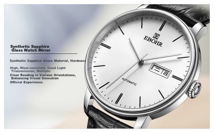 EBOHR Watch, Master Series Casual Leather Strap Mechanical Watch for Men And Women, Birthday Mid-Autumn Festival Gift, 36170135/142 8