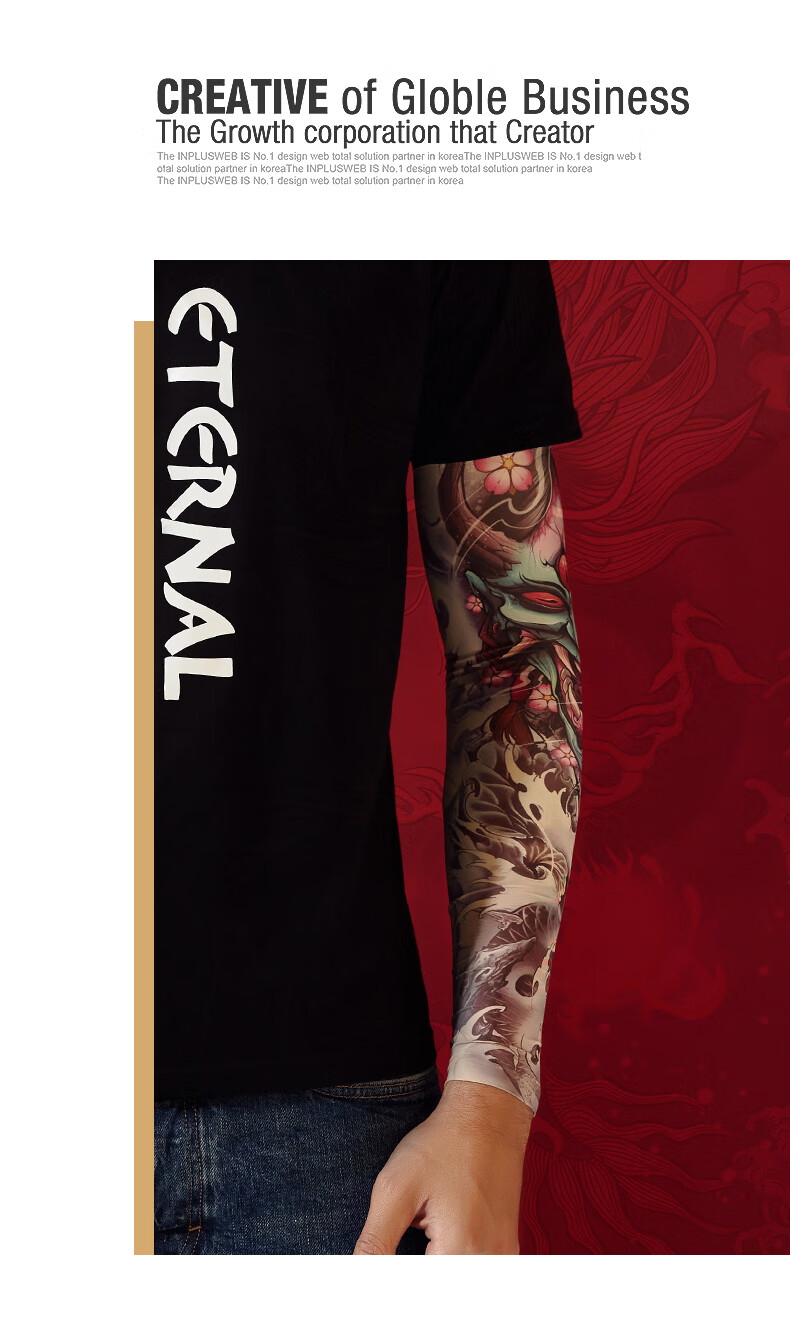 Jian Cai Ice Silk Sleeve Covers Men's Floral Tattoo Ice Sleeves Outdoor Cycling Arm Guards Personalized Sun Protection Arm Sleeves 14