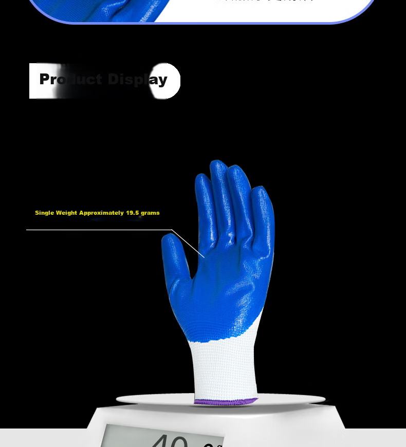 Shengfang Nitrile Coated Gloves, 12 Pairs/pack, Protective Wear-Resistant Oil-Resistant Latex Rubber Coated, for Construction Site Handling 14