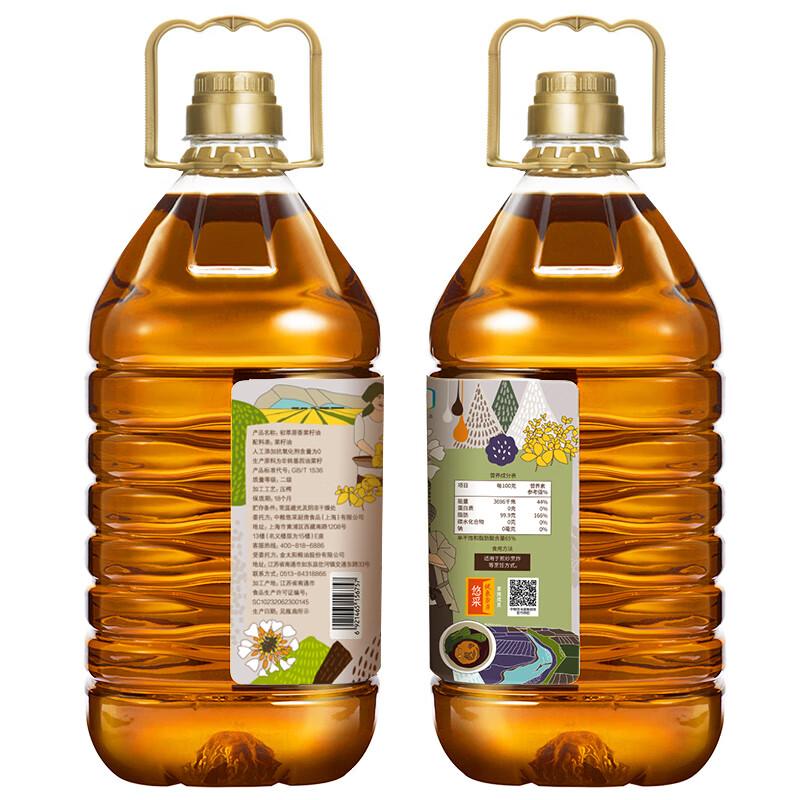 初萃【保真菜籽油】中粮原香菜籽油5L+400mL 低芥酸 非转基因食用油