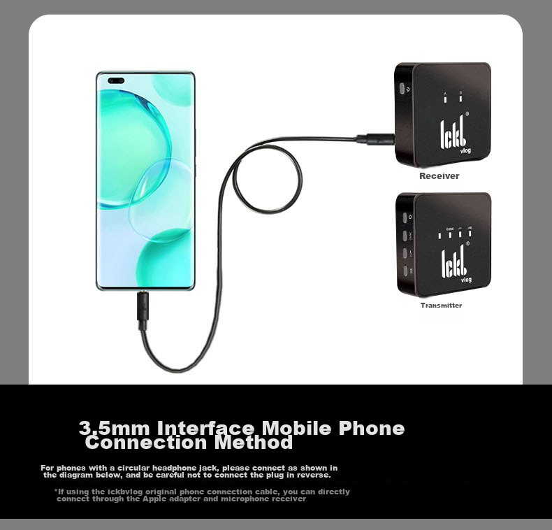 Ickb Volg Wireless Lavalier Microphone, Dual-Channel Clip-On Mic, Recording Device for Streamers, Outdoor Live Streaming, TikTok Short Video Cameras, Smartphone Bluetooth Microphone 12