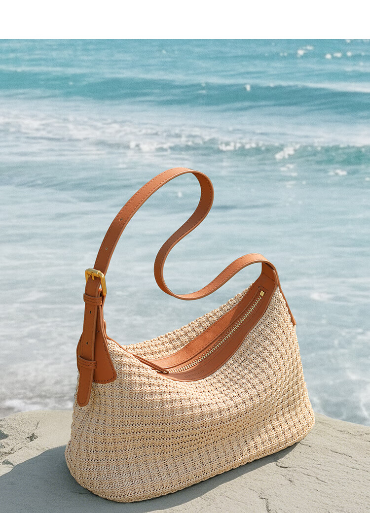 Mood New Casual Vacation Beach Bag, Hobo Underarm Bag, Commuter Tote Crossbody Woven Bag, Birthday Gift 3