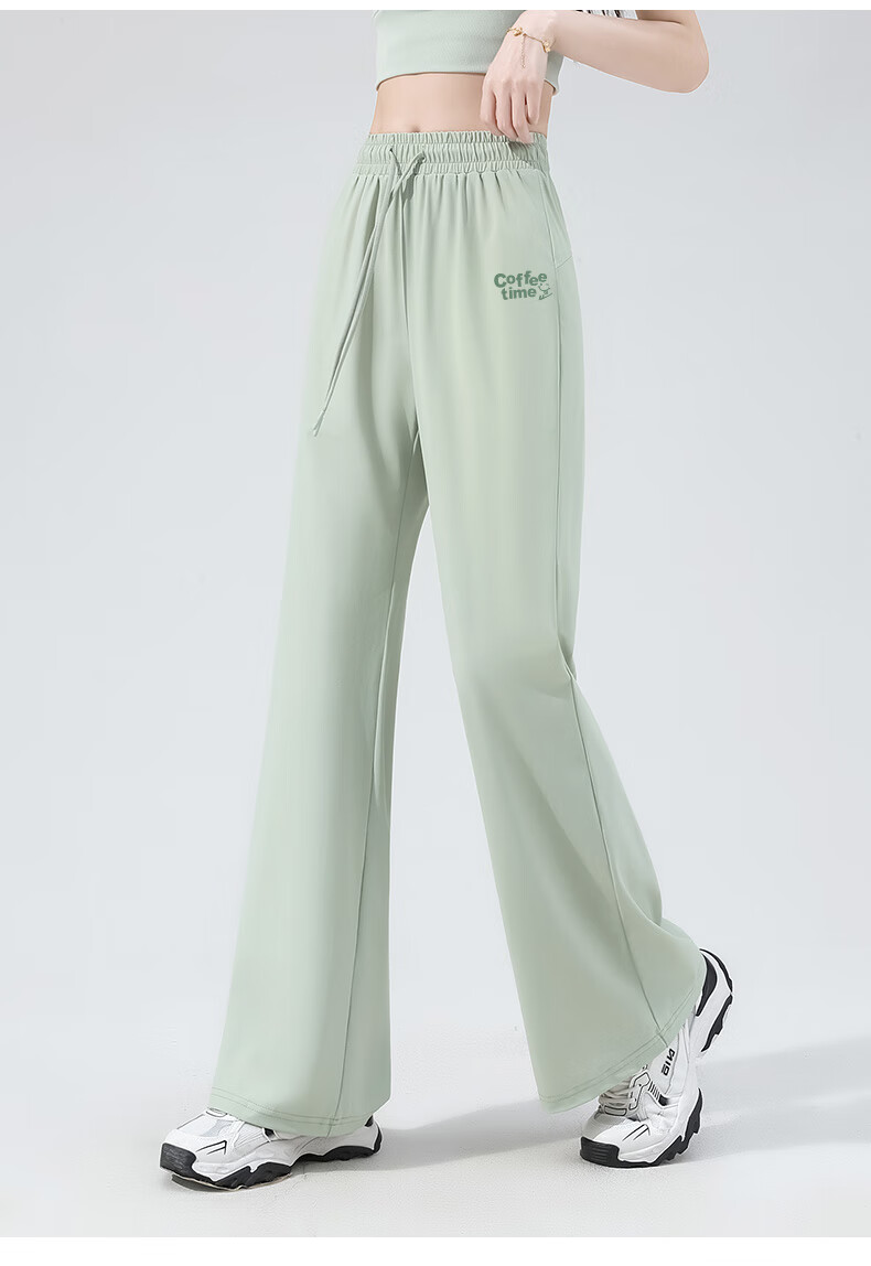 Huili Women's Pants, Summer Thin Style, 2026 New Model, Comfortable Sports Ice Silk Trousers, Petite Casual Sun Protection Straight-Leg Pants 11