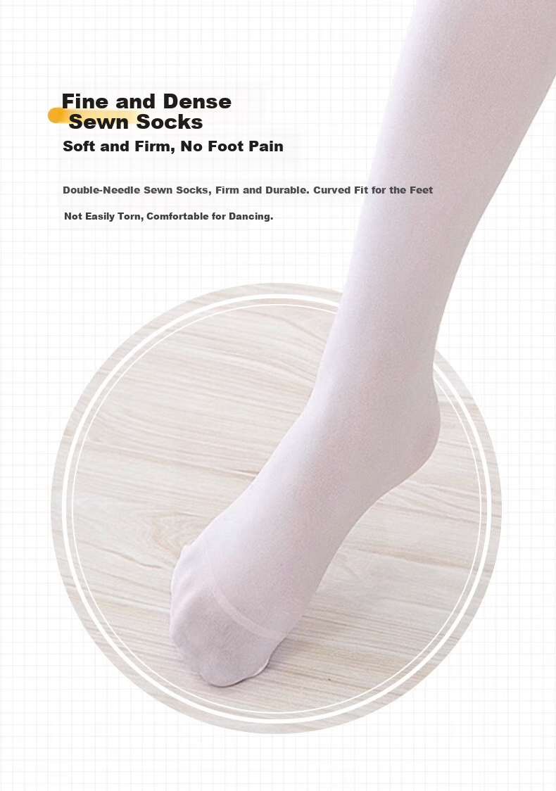 LangSha Children's Dance Tights, Girls' Practice White Anti-Sprain Pantyhose, Ultra-Thin Stockings for Dancing, Ballet Tights Suitable for Outdoor Wear 10