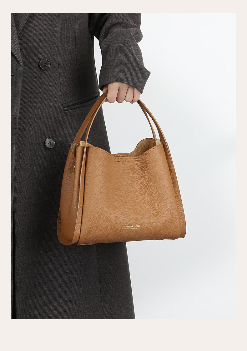 TUCANO Women's Bag 2026 New Bucket Style First Layer Cowhide Luxury Handheld Crossbody Shoulder Bag Birthday Gift for Women 9