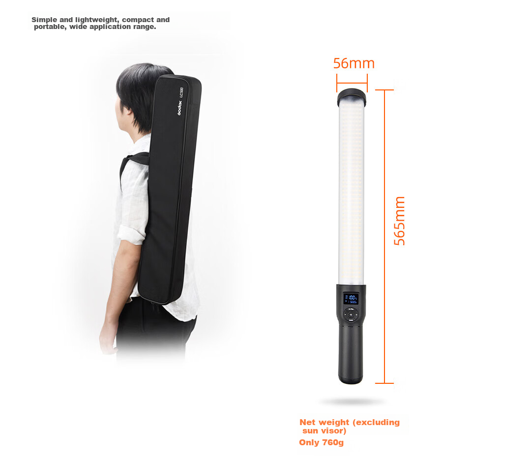Godox LC500 Fill Light, RGB Fill Light, Ice Light, Portable Shooting Light for Portraits And Video, Multicolor Portrait Light Painting Stick Light 5