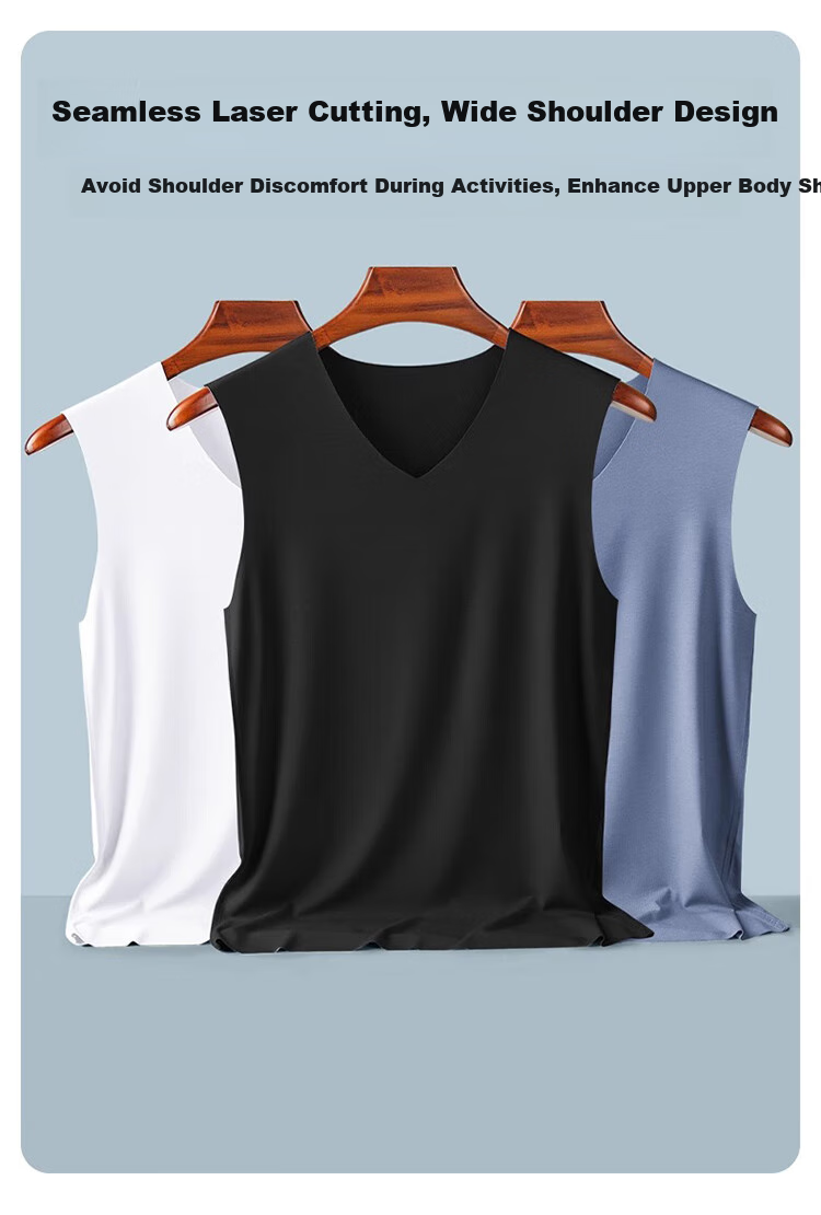 FitonTon, 2-Pack Men's Tank Tops, Spring And Summer Modal Seamless Undershirt, Athletic Vest for Men, Base Layer 2