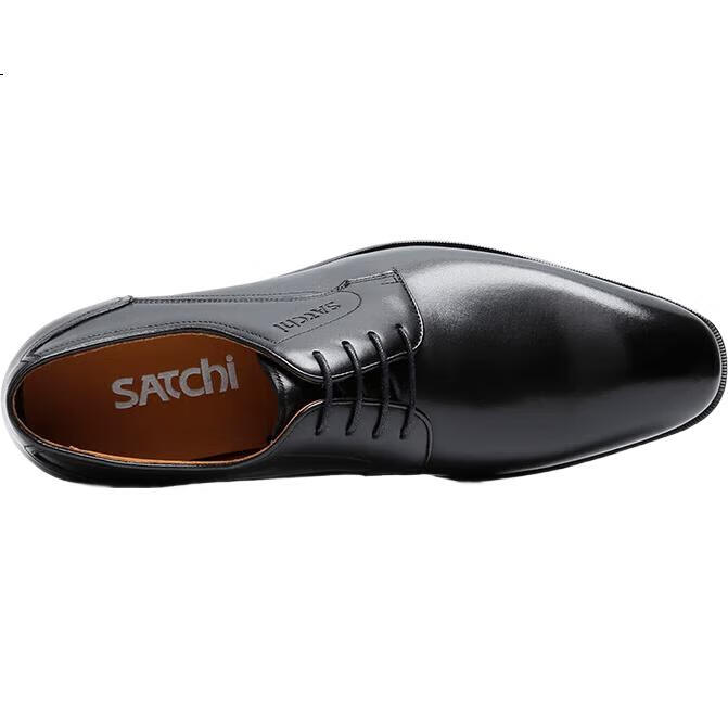 Мужские кожаные туфли SATCHI, модные свадебные туфли для делового формального стиля, Дерби, черные, размер 41