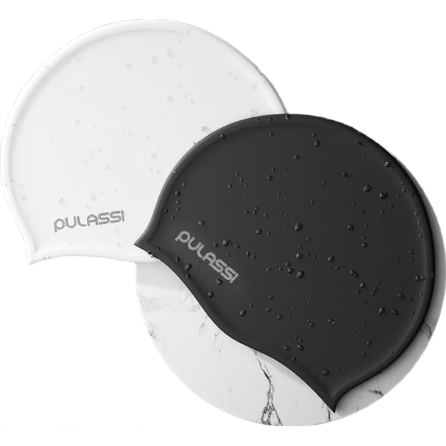 PULASSI Silicone Waterproof Swimming Cap for Adults Unisex Long Hair Large Head Circumference Professional Racing Swim Cap Pure White