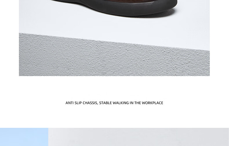 CAMEL Brand Men's Leather Shoes, Soft-Soled Business Cowhide Slip-On Dad Shoes, P15A155004, Black, Size 41 10