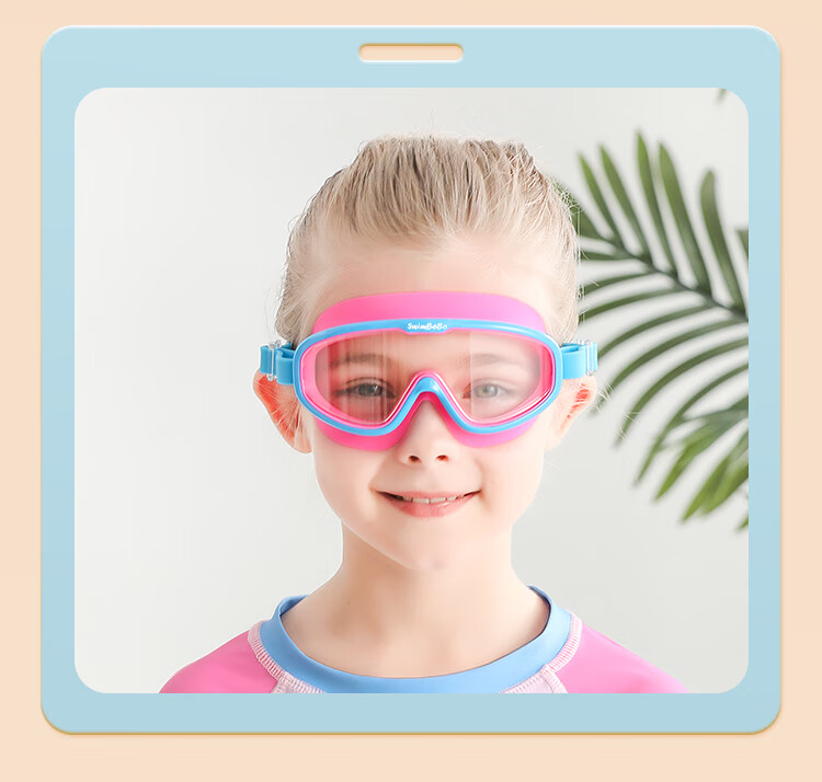Swimbobo Children's Large Frame Swimming Goggles, High-Definition Anti-Fog Waterproof Diving Glasses for Boys And Girls, Swimming Equipment S007 Blue Yellow 17