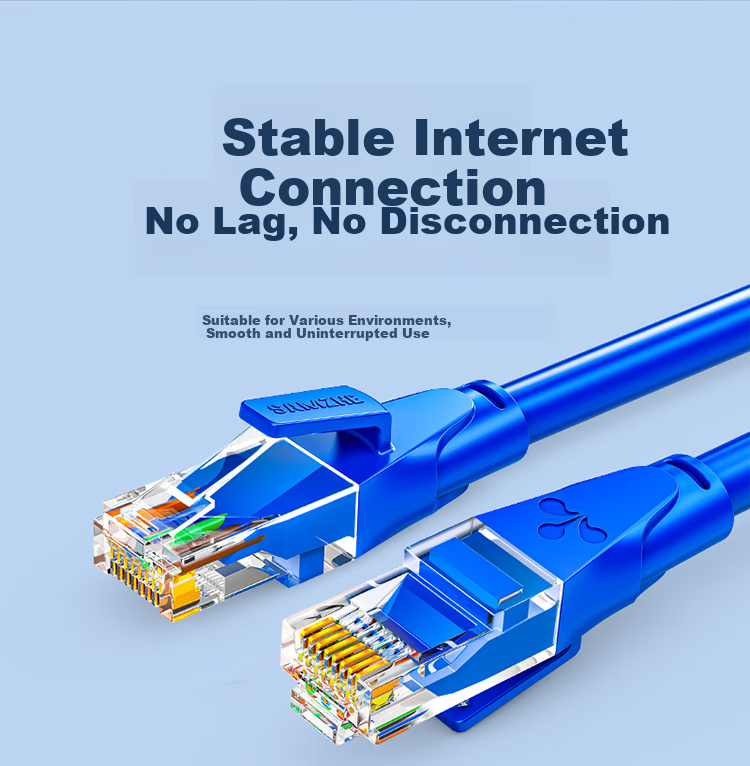SAMZHE CAT6 Ethernet Cable, Gigabit High-Speed Broadband Cable, CAT6 Engineering Monitoring Computer Router Network Connection Home Patch Cord, 8-Core Twisted Pair, Blue, 8 Meters, LWD6080 5