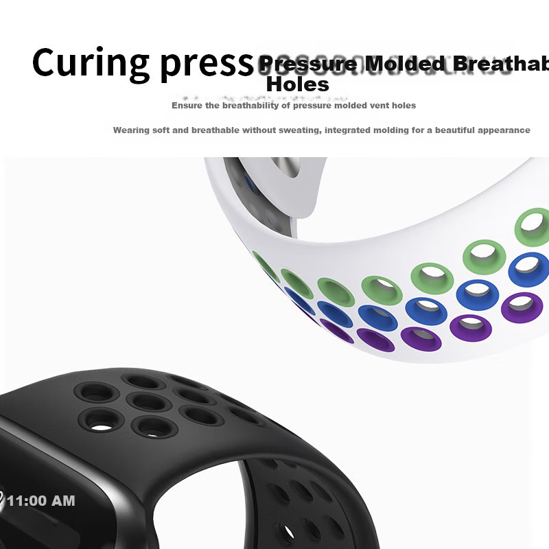 W&P适用苹果手表表带apple watch ultra2运动硅胶透气表带iwatch S10/9/8/7 清爽透气 黑色46