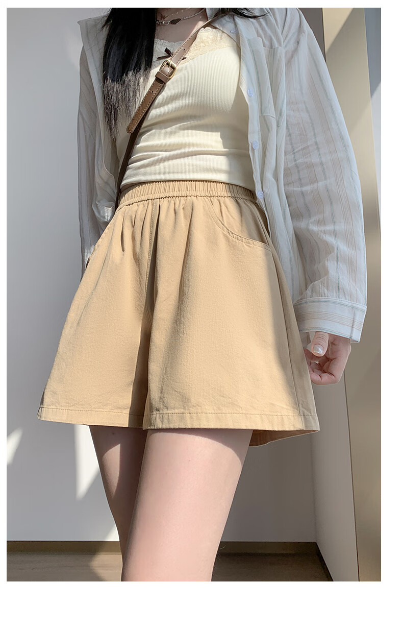 LangSha Women's Summer Thin High Waist Wide Leg Shorts Loose Casual Sports Pants Straight-Leg Work Shorts 19