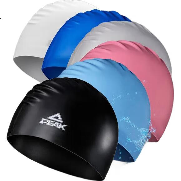 Плавательная шапочка PEAK Silicone, водонепроницаемая, с защитой ушей, удобная, увеличенная, для длинных волос, для мужчин и женщин, взрослых, для профессиональных тренировок, серебристая