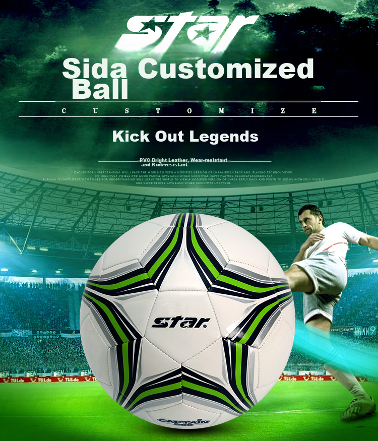 Star Star Soccer Ball Size 4 Standard Adult Student Children Competition Ball PVC Machine-Stitched SB8754C-04 1