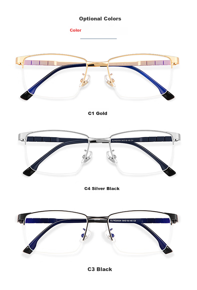BUZZ Reading Glasses for Men, High Definition Anti-Blue Light Ultra-Light Titanium Reading Glasses, Business Presbyopic Glasses NQ0024 Bright Gold Frame 100 Degrees 11