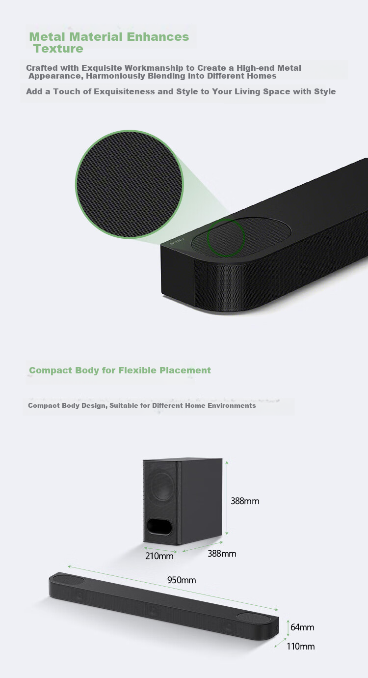 SONY HT-B600, 3.1.2 Channel, Independent Sky Channel, Wireless Subwoofer, Dolby Atmos, Home Theater System, Soundbar, 4K, Bluetooth 13