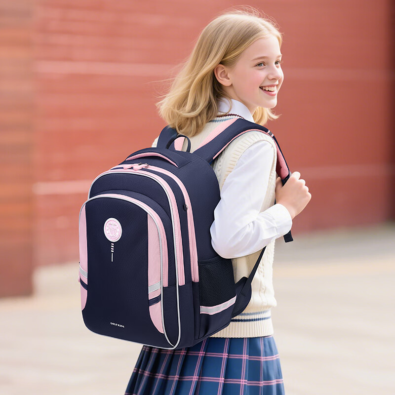 GOLF Elementary School Backpack for Grades 1-3 Girls, Spine Protection, Load Reduction, Children's Lightweight Double Shoulder Bag, Large Capacity Backpack