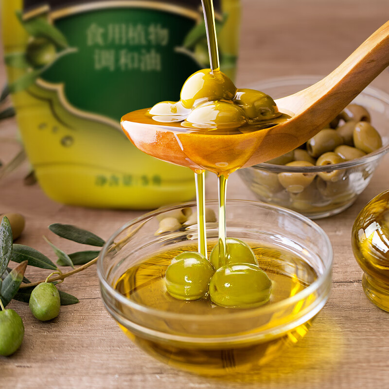 金龙鱼食用油添加25%初榨橄榄 食用植物调和油5L（新老配方随机发货）