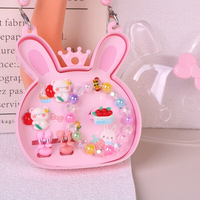 Jiaxiang Children's Necklace Jewelry Gift Box Set for Girls Baby Hair Clips [Seahorse Style 6-Piece Set] 14