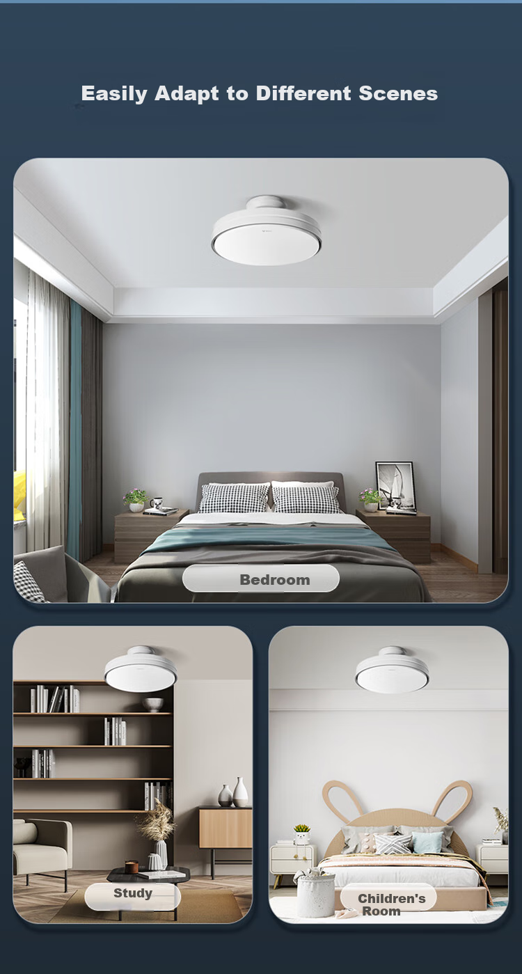 BULL Bladeless Fan Light Integrated Ceiling Light GF19AT Invisible Hanging Fan Light Bedroom Model 70W, Installation Included 13